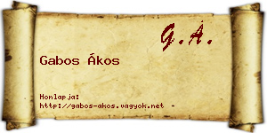 Gabos Ákos névjegykártya